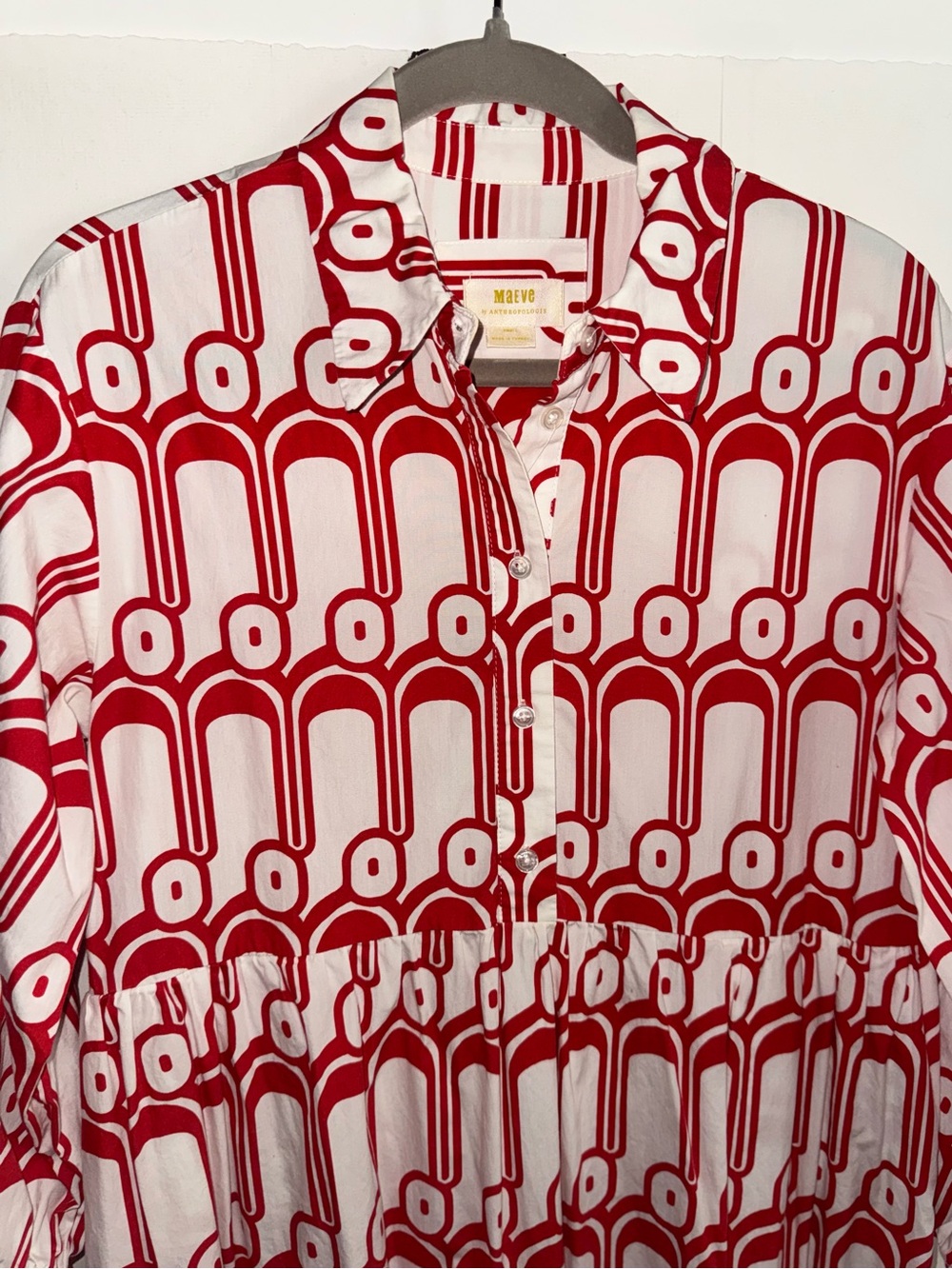 Anthropologie Red and White “Bettina” Dress by Maeve | size small - fits US 4-6 - Picture 4 of 8